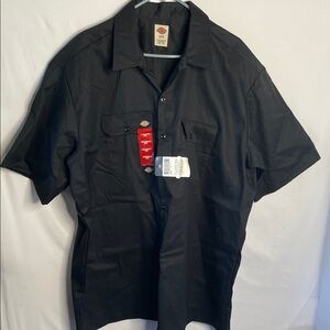 Dickies Men's Casual Black Button Down Shirt
